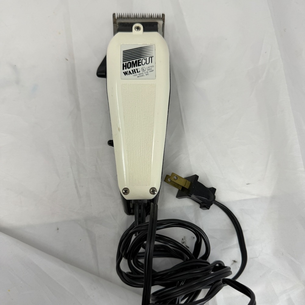 Wahl HomeCut Model MC Hair Clipper Corded Electric Trimmer White Vintage USA